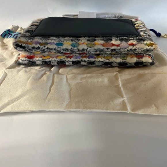 Tory Burch🌼NEW Kira Tweed chain wallet multicolor - Picture 11 of 15